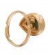 Goudkleurige ring met blauwe druppel steen (17 mm)
