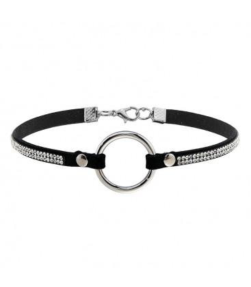 Zwarte opvallende choker met glitter