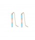 Blauwe trendy gold plated earlines met kraaltjes