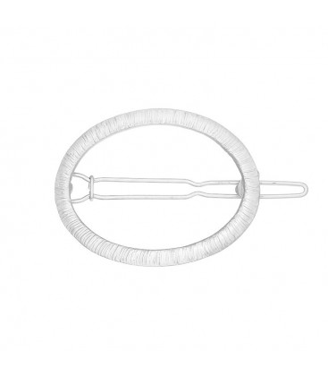 Zilverkleurige ovale metalen haarclip