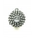 Ronde zilverkleurige metalen oorclips met strass steen