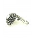 Ronde zilverkleurige metalen oorclips met strass steen