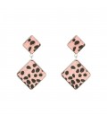 Licht roze oorbellen met print