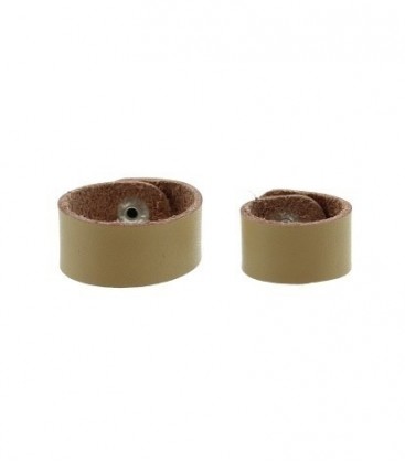 Lichtbruine scarvelet, sjaal riem, van leer. Set van 2 stuks (10 en 13 cm)