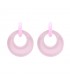 Roze oorbellen met iriserend effect