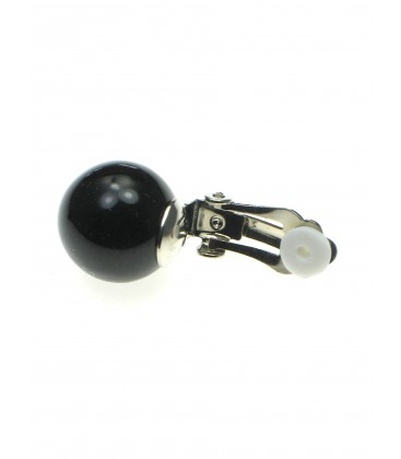Zwarte parel clipoorbellen (1,4 cm)