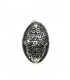 Zilverkleurige ovale oorclips met drie strass steentjes