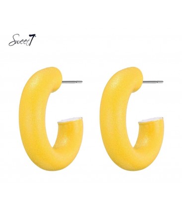 Gele ronde oorbellen (5 cm.)