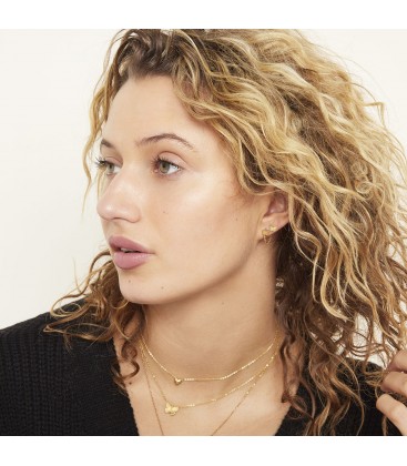 Goudkleurige oorbellen met een klein vlindertje aan een ketting