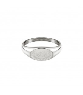 zilverkleurige ring met gegraveerde zon en maan (16mm)