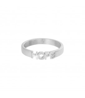 Zilverkleurige ring 'hope' (16)