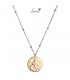 Goudkleurige ketting met ronde bedel met sterrenbeeld waterman
