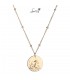 Goudkleurige ketting met ronde bedel met sterrenbeeld steenbok