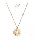 Goudkleurige ketting met ronde bedel met sterrenbeeld weegschaal