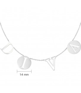 zilverkleurige ketting met diva letters