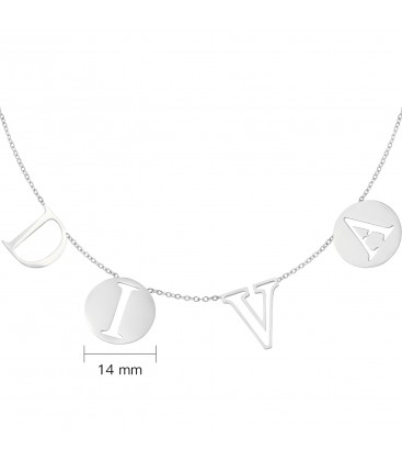 Zilverkleurige ketting met DIVA letters