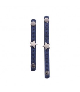 Set van twee blauwe sjaal riemen met ster, scarvelets
