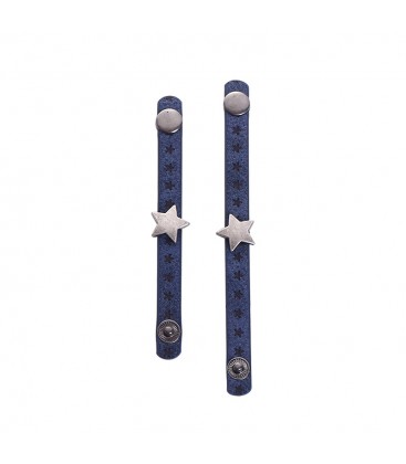 Set van twee blauwe sjaal riemen met ster, scarvelets