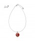 Zilverkleurige dunne ketting met rode hanger