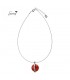 zilverkleurige dunne ketting met rode hanger