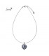 Zilverkleurige dunne ketting met grijze hanger