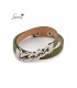 Armband van groen imitatieleer met zilverkleurige details