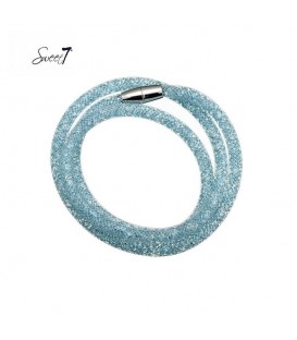lichtblauwe wikkelarmband met magneetsluiting