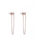 Rose gold oorbellen met ster en kettingkje