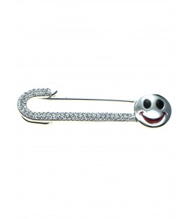 mooie sjaalspeld,veiligheidsspeld met strass steentjes en smiley