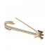 Rosegold sjaalspeld met beertje en heldere strass steentjes