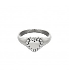 zilverkleurige ring met een hart en steentjes (16)