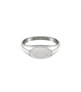 zilverkleurige ring met gegraveerde zon en maan (18mm)