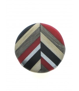 Rood met bruin en zilverkleur ronde oorclips van Culture Mix