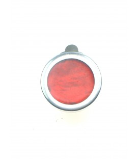 rode oorclips met een zilverkleurige rand van culture mix