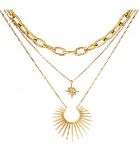 Goudkleurige tweelaagse ketting met een hanger
