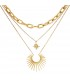 Goudkleurige tweelaagse ketting met een hanger