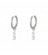 Zilverkleurige oorbellen met als hanger 3 heldere strass steentjes