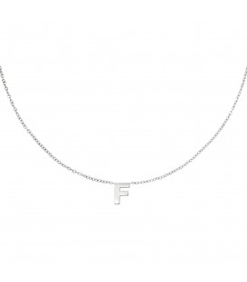 zilverkleurige halsketting met initiaal f