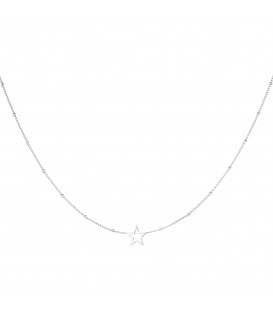 zilverkleurige halsketting met een open ster