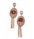 Mooie lange roze oorclips met strengetjes