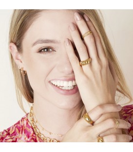 Zilverkleurige ring met geknoopte touw detail (17)