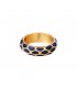 Goudkleurige ring met blauw giraf patroon (18)