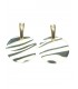 Goudkleurige oorbellen met ronde gestreepte zebra hanger