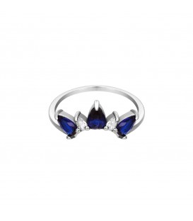 zilverkleurige ring in vorm van kroon met blauwe stenen (18)