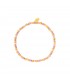 Armband met goudkleurige, paarse en roze kralen