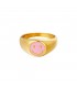 Goudkleurige ring met een roze emaille coating (16)
