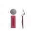 Donkerrode oorclips met rechthoekige hanger en gunblack clip