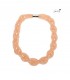 Licht oranje gevlochten halsketting met strass steentjes in mesh