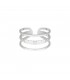 Zilverkleurige ring met drie lagen