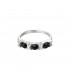 Zilverkleurige ring met zwarte steentjes in XOXO design (17)